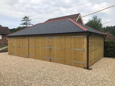 Pic 102. 6.0m x 6.0m Carriage House with 4.2m x 6.0m attached Garage with slate roof